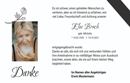 Danksagungskarten Trauer "Trauerband"